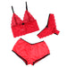 Subblime - 953904 Set 3 Piezas Encaje Y Saten Rojo L/xl
