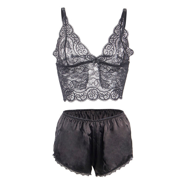 Subblime - 953928 Set 3 Piezas Encaje Y Saten Negro L/xl