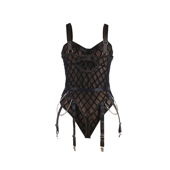 Subblime - 954277 Body Con Cadenas + Ligueros Negro L/Xl