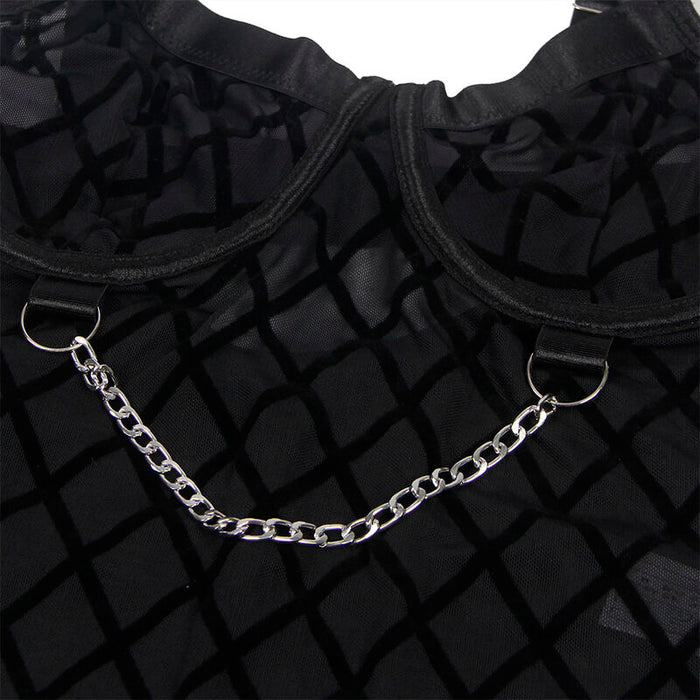 Subblime - 954277 Body Con Cadenas + Ligueros Negro L/Xl