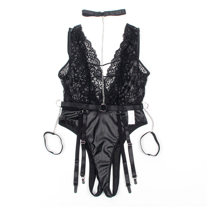 Subblime - 954390 Body Sexy Con Ligueros Negro L/xl