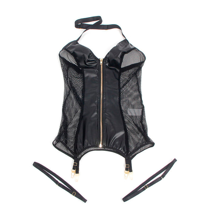 Subblime - 954444 Vestido Sexy De Rejilla Cuero Negro S/m