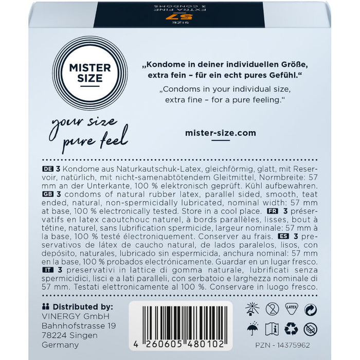 Mister Size - Preservativos Talla L 57 Mm (3 Unidades)