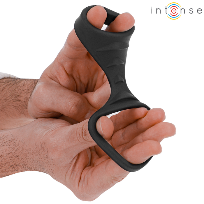 Intense - Theo Anillo Doble Para Pene Silicona Negro Modelo 3
