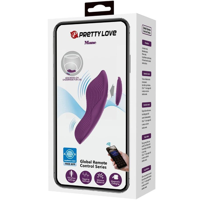 Pretty Love - Mane Masajeador Lay On Clítoris 10 Vibraciones Control Remoto Morado