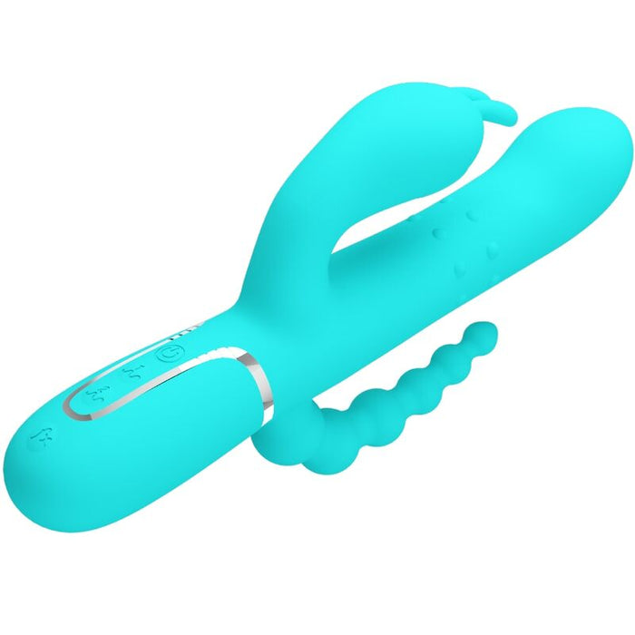 Pretty Love - Cammy Triple Vibrador Rabbit Multifunción 4 En 1 Azul