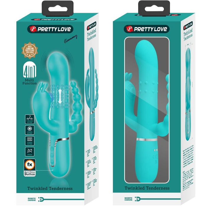Pretty Love - Cammy Triple Vibrador Rabbit Multifunción 4 En 1 Azul