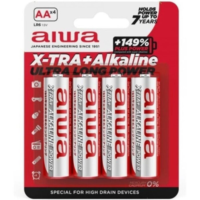 Pack De 4 Pilas Aa Aiwa X-Tra+Alcaline Lr6 1.5v Alcalinas