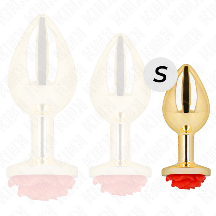 Kink - Plug Anal Dorado Rosa Roja Talla S