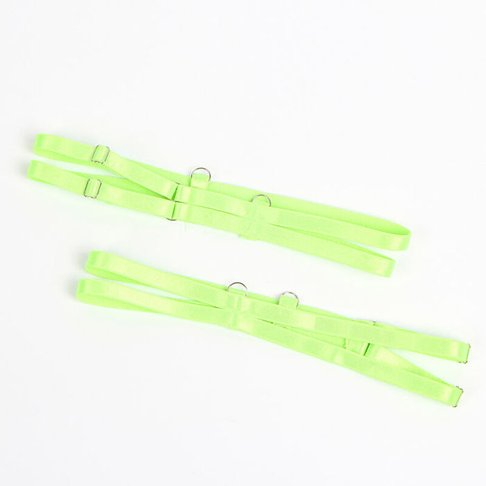 Subblime - 955328 Set Sujetador Con Encaje Y Ligueros Verde Y Azul L/Xl