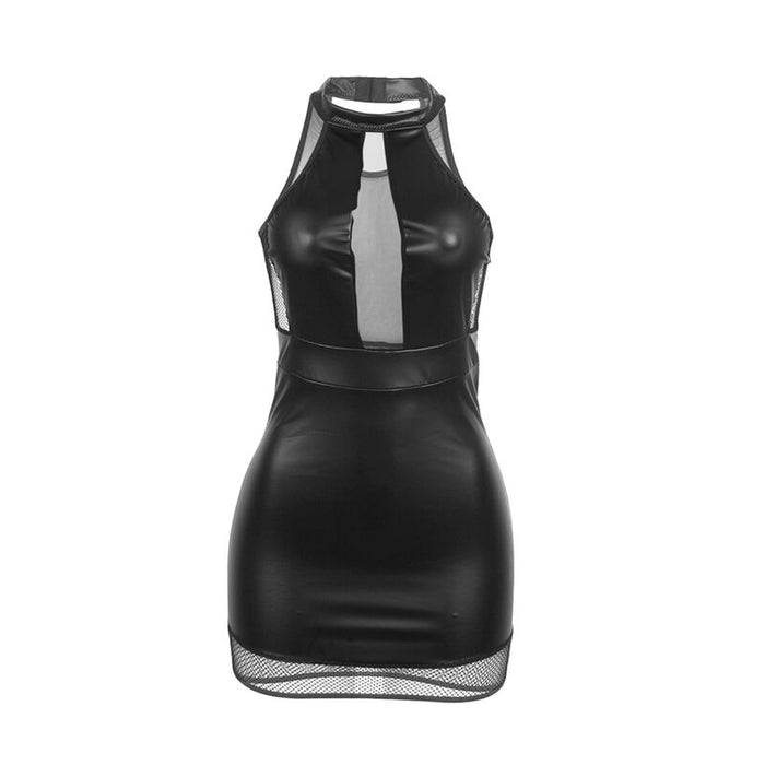 Subblime - 955489 Vestido Cuello Halter Con Transparencias Negro L/Xl