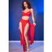 Chilirose - Cr 4850 Set Top Rojo Y Leggins Con Complementos Dorados S