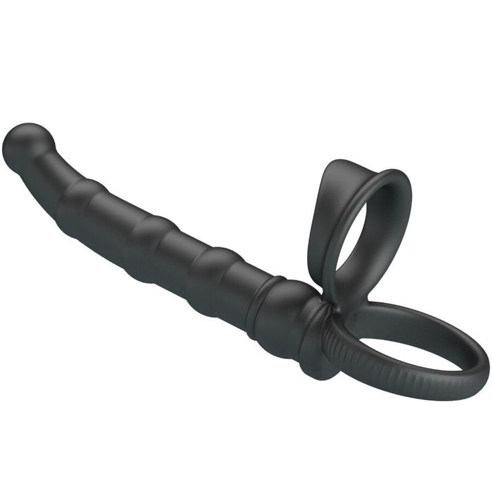 Pretty Love - Tatum Anillo Vibrador Pene Con Plug 10 Vibraciones Negro