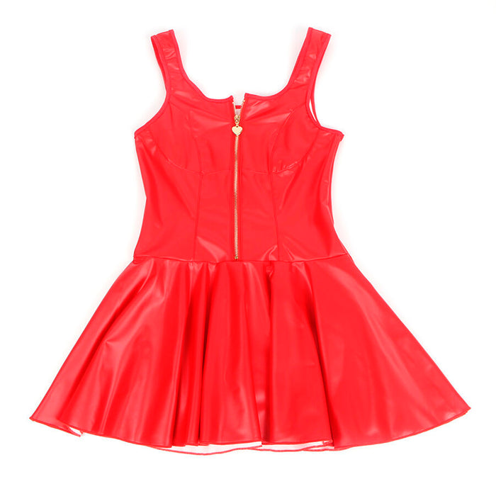 Subblime - 957698 Vestido De Cuero Con Cremallera De Corazón Rojo L/Xl