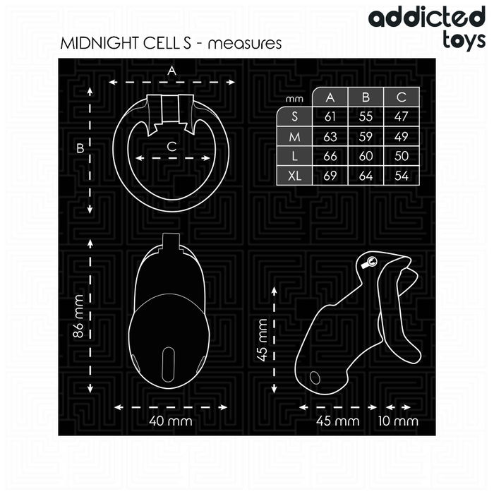 Addicted Toys Locked - Mindnight Cell Jaula Para Pene Talla S 4.8 Cm