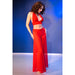 Chilirose - Cr 4857 Set Top Y Pantalones Rojo Talla S