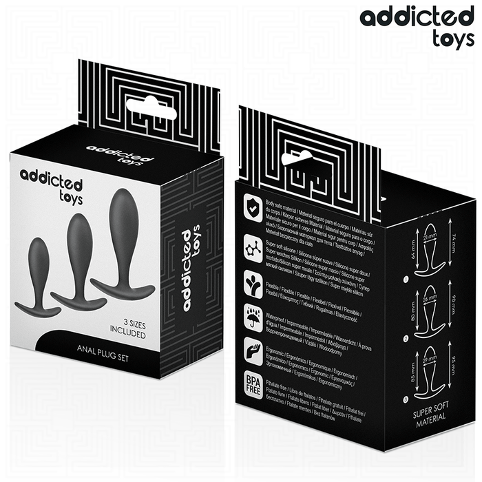 Addicted Toys - Set De 3 Plug Anal Silicona Modelo 2