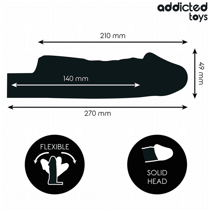 Addicted Toys - Fundas Para El Pene Transparente Talla M 27 Cm