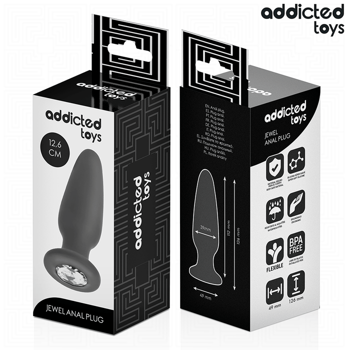 Addicted Toys - Plug Anal Con Joya Silicona Talla L 12,6 Cm