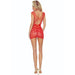Passion - Bs111 Bodystocking Encaje Rojo