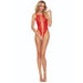 Passion - Bs112 Bodystocking Encaje Rojo