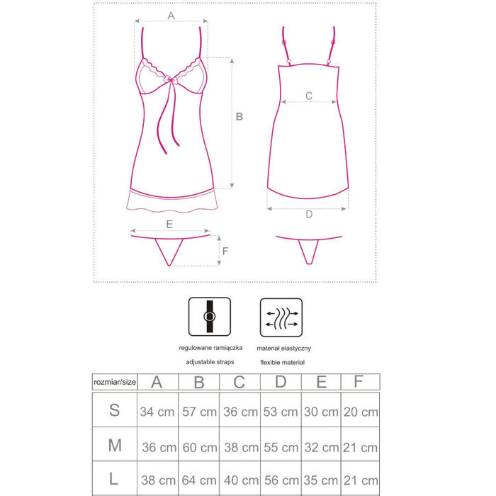 Livco Corsetti Fashion - Hyeona 1710 Babydoll + Tanga Rosa Xl