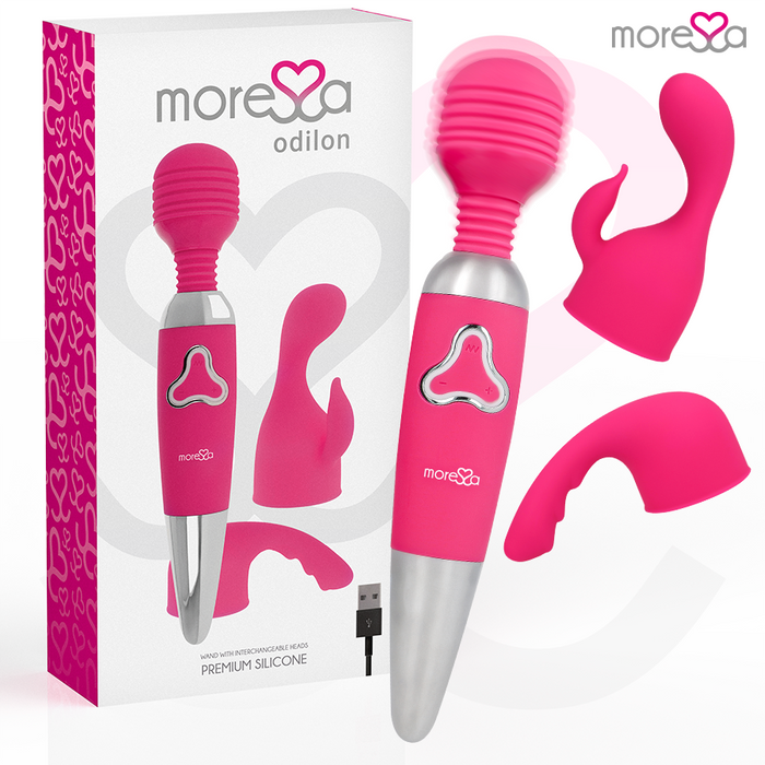 Moressa - Odilon Wand Potente Motor Mas Dos Cabezales Premium Silicone Recargable