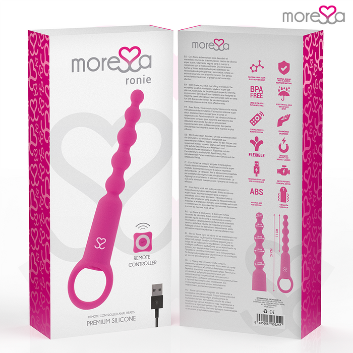Moressa - Ronie Potente Rosario Anal Control Remoto Rosa