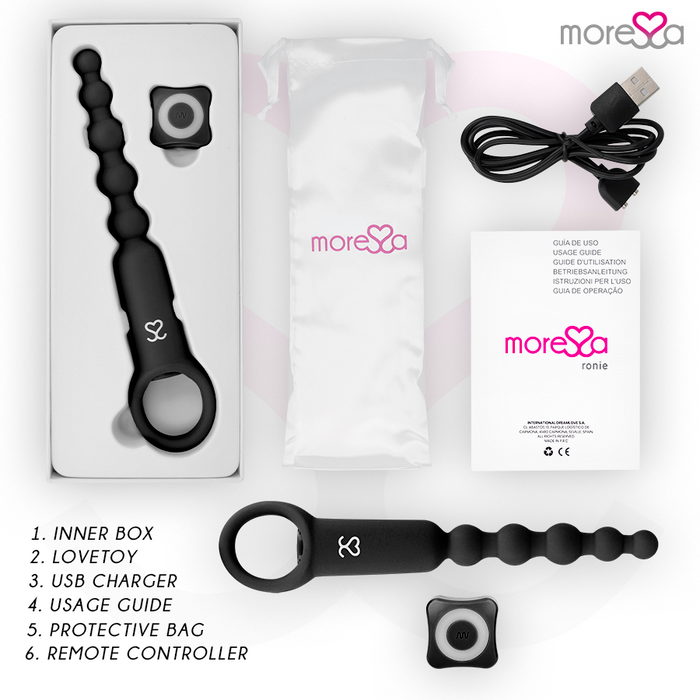 Moressa - Ronie Potente Rosario Anal Control Remoto Negro
