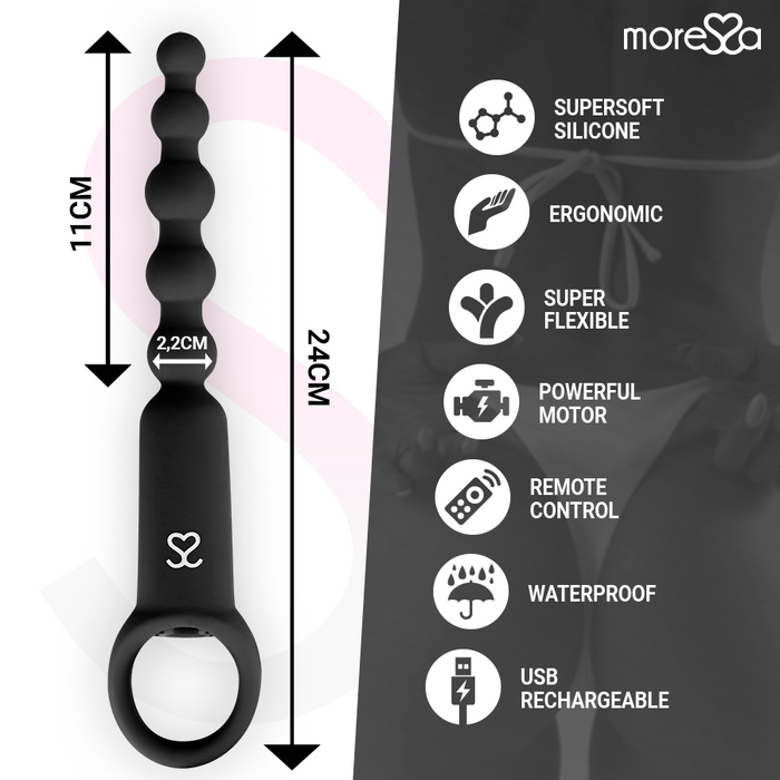 Moressa - Ronie Potente Rosario Anal Control Remoto Negro