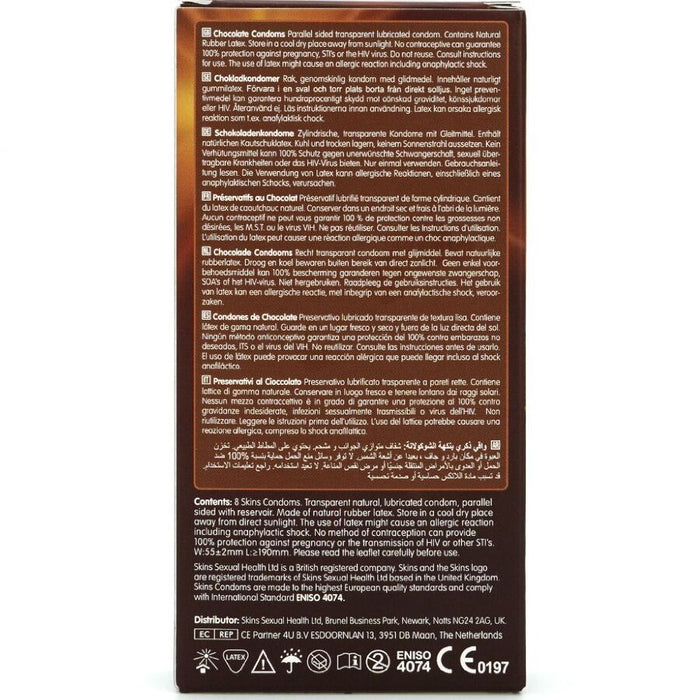 Skins - Preservativos Premium Sabor Chocolate Pack 8