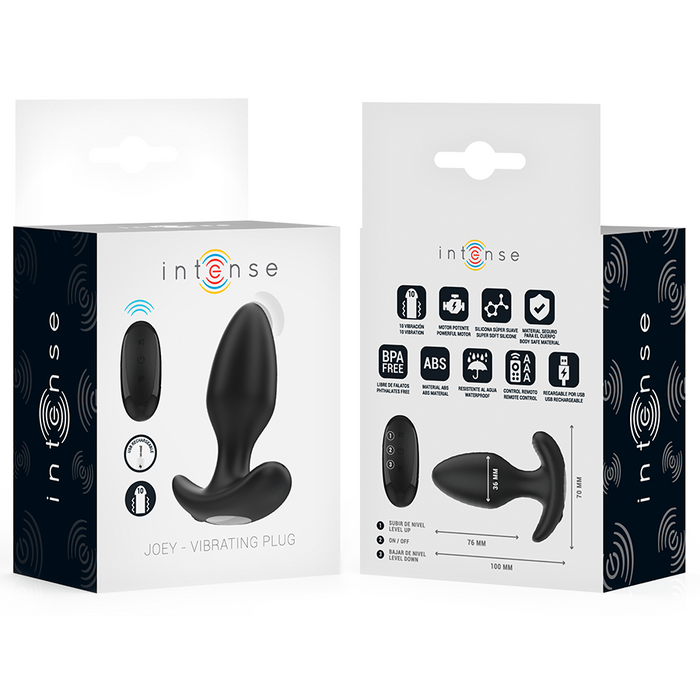 Intense - Joey Plug Anal 10 Vibraciones Negro Control Remoto
