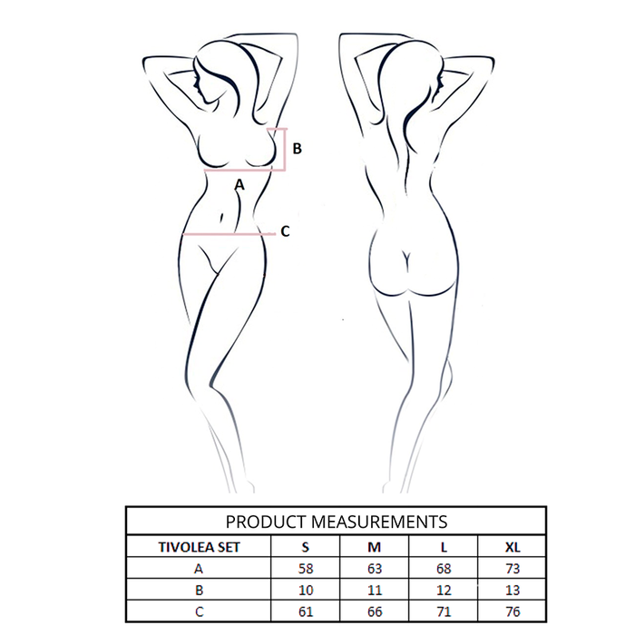Passion - Tivolea Set Sujetador + Tanga Negro S/m