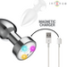 Intense - Plug Anal Talla S De Metal Vibrador Con Luces Led Multicolor Y Control Remoto