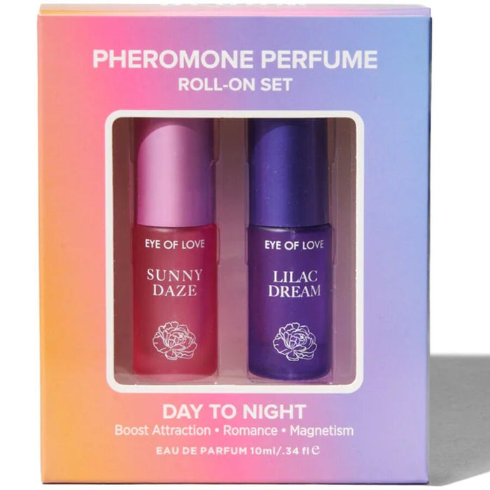 Eye Of Love - Bloom Set De Perfume Roll-On Con Feromonas De Día A Noche 2 X 5 Ml