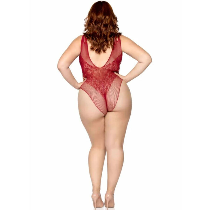 Leg Avenue - 81641x Body Tirantes Sin Costuras Burdeos Talla 1x/2x