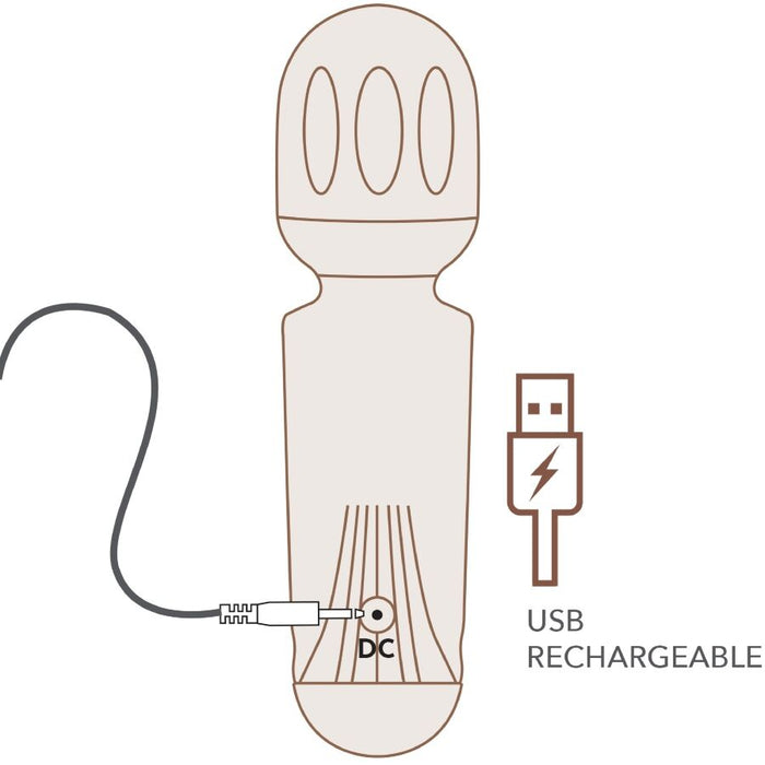 Rocks-Off - Mini Varita Recargable 16 Funciones Burdeos