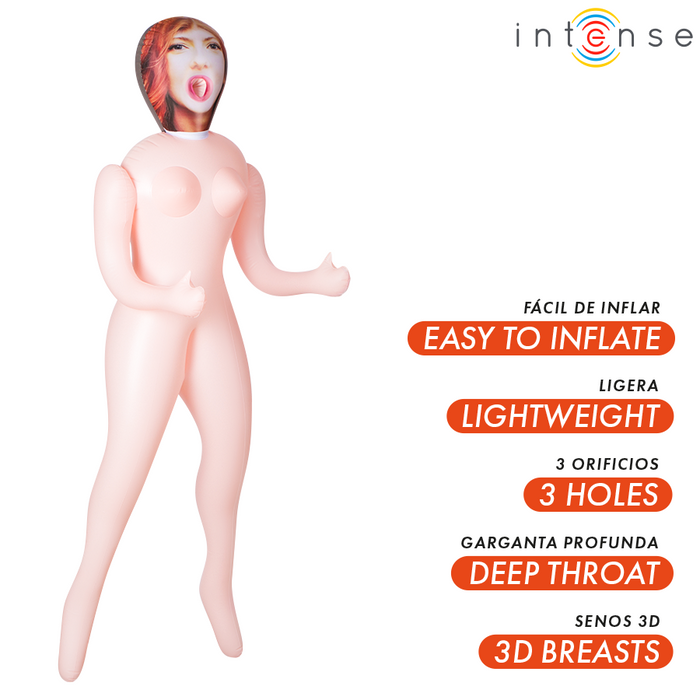 Intense Dolls - Scarlett Muñeca Hinchable Con Tres Orificios