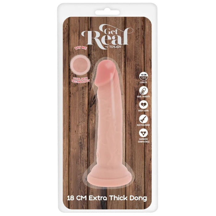 Get Real - Dildo Deluxe Dong Grueso De Doble Densidad Tpe 18 Cm