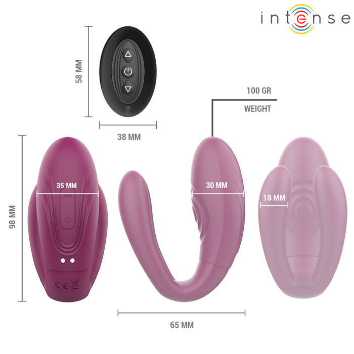 Intense - Sandra Vibrador & Estimulador De Pinzas Con Golpeteo Control Remoto