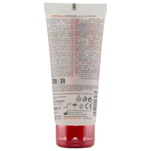 Hot - Anal Superglide Warming Liquid Pleasure Lubricante Anal Base Agua Efecto Calor 100 Ml