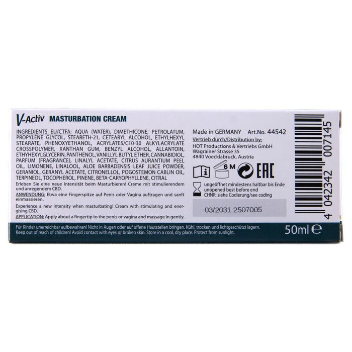 Hot - Crema De Masturbación Con Cbd - Unisex 100 Ml
