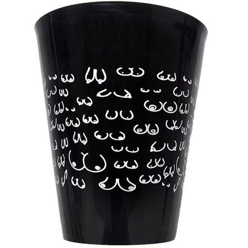 Diablo Picante - Vaso Negro 500 Ml Con Tetas Blancas