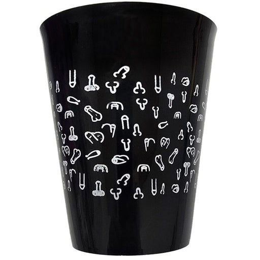 Diablo Picante - Vaso Negro 500 Ml Con Penes Blancos
