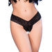 Chilirose - Cr 4885 Tanga Con Entrepierna Abierta Negro Xl