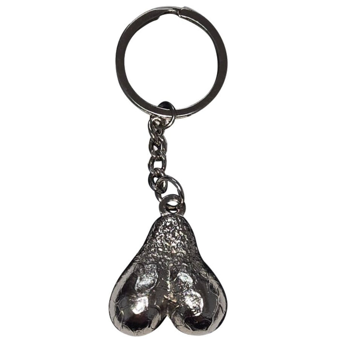 Diablo Picante - Llavero Metal Huevos Plata
