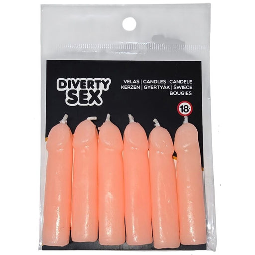 Diablo Picante - 6 Velas Forma Pene Carne