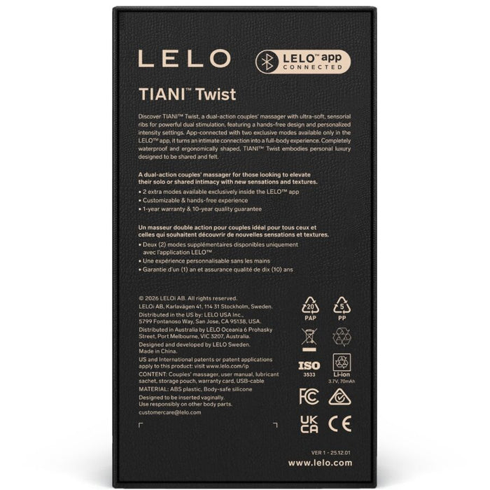 Lelo - Tiani Twist Vibrador Para Parejas Lavanda