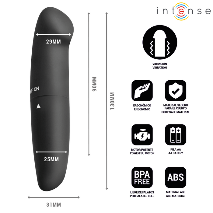 Intense - Phil Vibrador Punto G Negro 13 Cm
