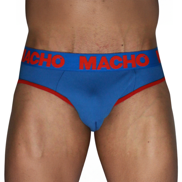 Macho - Mch005 Slip Clásico Azulón + Rojo S